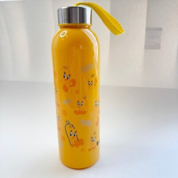 Looney Tunes Tweety Yellow Plastic water bottle cup with screw top lid - Picture 1 of 7